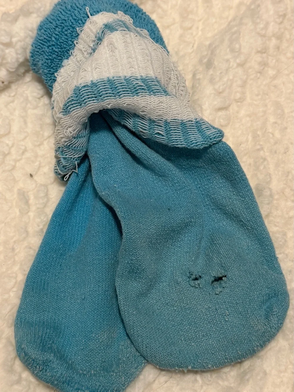 Vintage Blue Striped Athletic Crew Socks